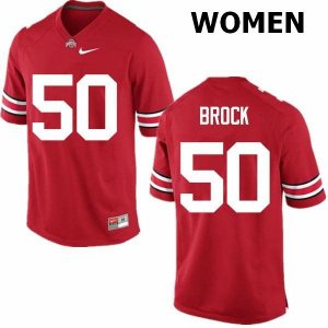 NCAA Ohio State Buckeyes Women's #50 Nathan Brock Red Nike Football College Jersey HIG1545MT